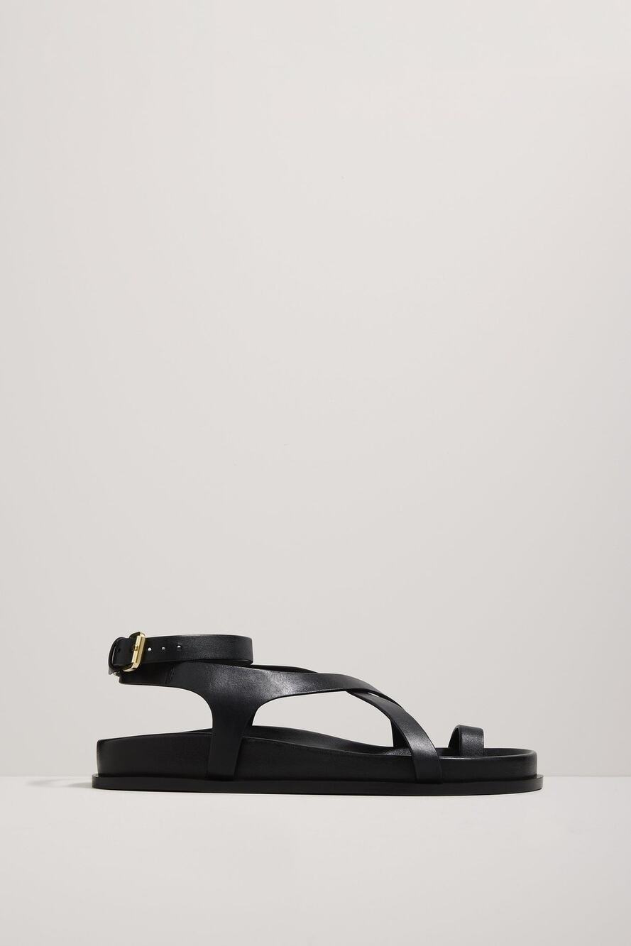 A.EMERY Jalen Slim Leather Sandals Black - IT 39